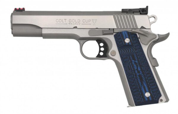 COLT GOVERNMENT MODEL GOLD CUP TROPHY 9MM 5" BARREL STAINLESS STEEL BLUE G10 GRIPS O5072GCL