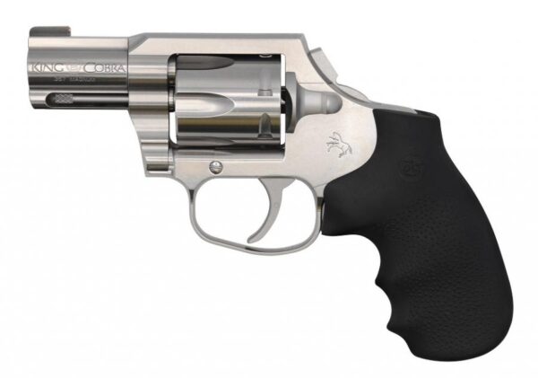 COLTS MFG. KING COBRA .357 MAGNUM 2" 6RD DAO BRUSHED STAINLESS WITH BLACK HOGUE RUBBER GRIP KCOBRA-SB2BB