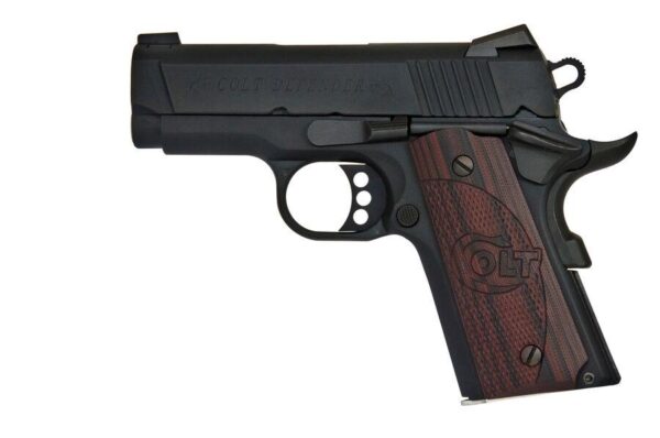 COLT DEFENDER 9MM 3" 8RD X1 MATTE BLACK/G10 CHECKERED BLACK CHERRY O7802XE